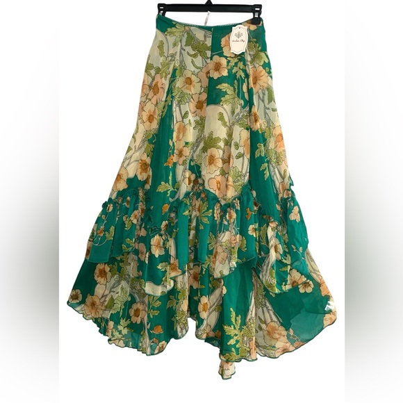 457. AMBER SKY chiffon maxi floral skirt NWT - Picture 2 of 6